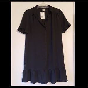 NWT H&M black chiffon dress size 4
